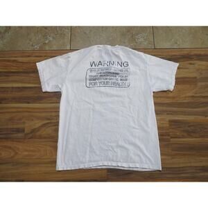 Surgeon General Smoking Warning Parody Cross Country White T-shirt Sz L 90s